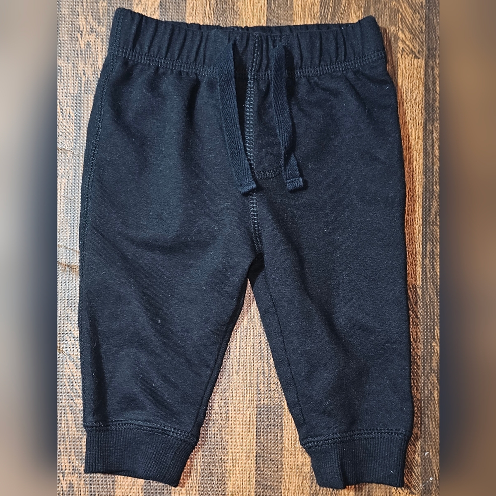 First Impressions Baby Drawstring Sweatpants Jogger Black 3-6 Months